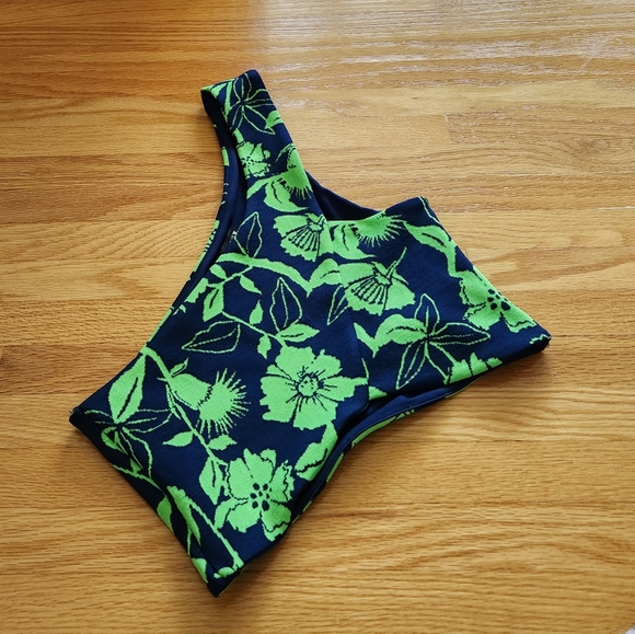 Zara Floral Print One Shoulder Top - Picture 3 of 6